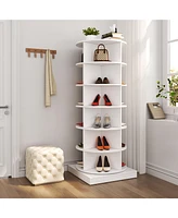 Slickblue 360-Degree Rotating 6-Layer Shoe Cabinet for Space-Saving Storage