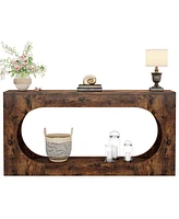 Tribesigns Console Table, 63-Inch Narrow Sofa Entryway Table with 2