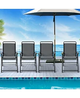 Sugift 4 Pieces Portable Outdoor Folding Chair with Armrest