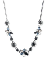 Givenchy Stone, Crystal Halo, & Cluster Collar Necklace, 16" + 3" extender