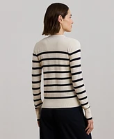 Lauren Ralph Women's Striped Cotton-Blend Cardigan