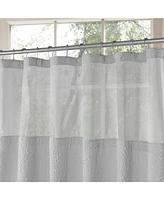 Awesome Home Starburst Water Repellent Crinkle Shower Curtain with Snap-in Liner and Hooks Set, 71"X72"