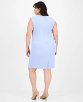 Kasper Plus Sleeveless V-Neck Sheath Dress