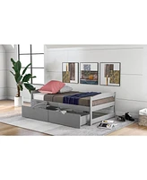 Slickblue Twin Size Platform Bed with Two Storage Drawers