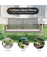 Sugift 2-Person Patio Wicker Hanging Swing Chair