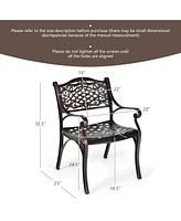 Sugift 2-Piece Outdoor Cast Aluminum Chairs with Armrests and Curved Seats