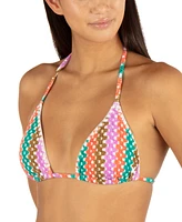 Hurley Juniors' Printed Crochet Triangle Bikini Top