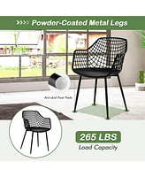 Sugift Set of 4 Heavy Duty Modern Dining Chair with Airy Hollow Backrest