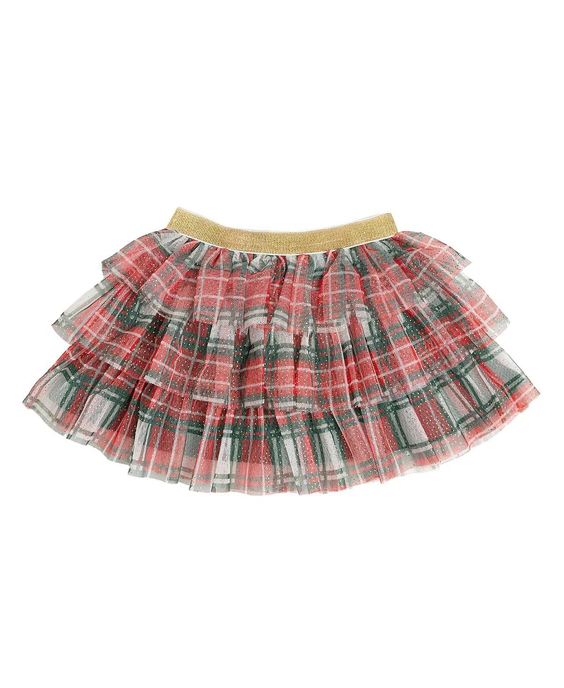 Sweet Wink Baby Girls Baby Baby Christmas Plaid Tiered Tutu