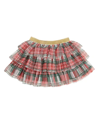 Sweet Wink Baby Girls Baby Baby Christmas Plaid Tiered Tutu