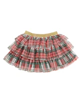 Sweet Wink Baby Girls Baby Baby Christmas Plaid Tiered Tutu