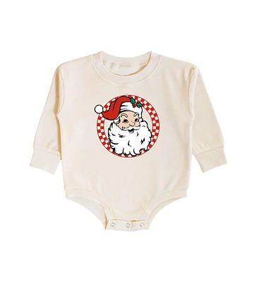 Sweet Wink Baby Boys Retro Santa Christmas Long Sleeve Romper