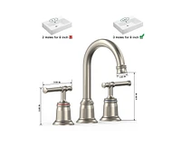 gaomon Classical 8 inch Bathroom Faucet with Pop Up Drain and Lead-Free Hose, Bathroom Faucets for Sink 3 Holes, Chrome