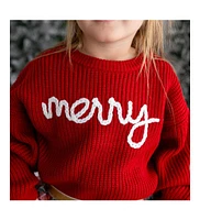 Sweet Wink Toddler Girls Merry Christmas Yarn Knit Sweater