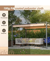 Slickblue 10' x 13' Aluminum Patio Pergola with Retractable Canopy – Perfect Backyard Shade Shelter for Porch, Outdoor Parties