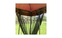 Slickblue 13x10 Outdoor Patio Gazebo Canopy Tent with Ventilated Double Roof and Detachable Mosquito Netting