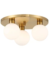 Possini Euro Design Possini Euro Mandy 12 1/4"W Gold 3-Light Led Ceiling Light