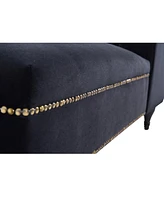 Slickblue 58" Velvet Chaise Lounge, Button Tufted Right