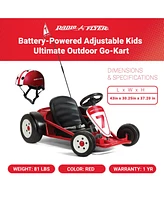 Radio Flyer 941HZ Battery-Powered Adjustable Kids Ultimate Outdoor Go-Kart, Red