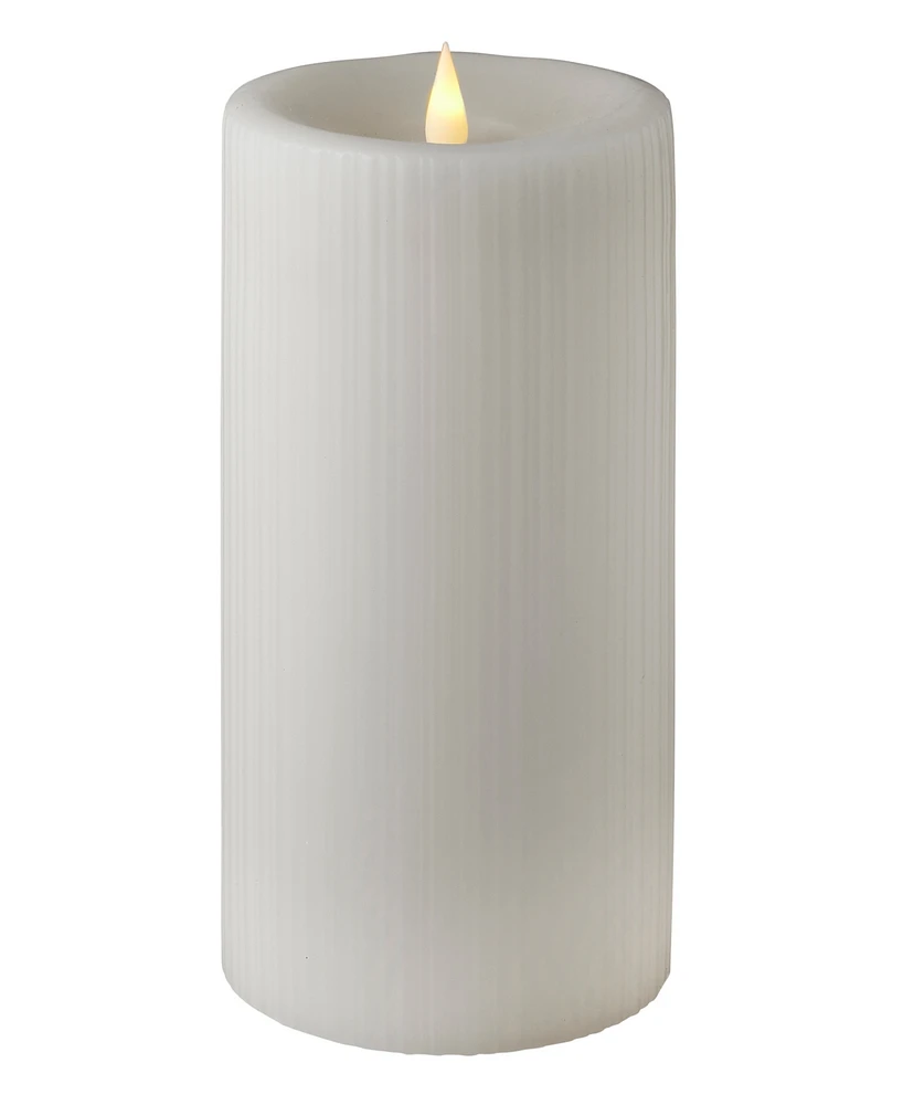 Seasonal Fine Ribbed Motion Flameless Candle, 4x8