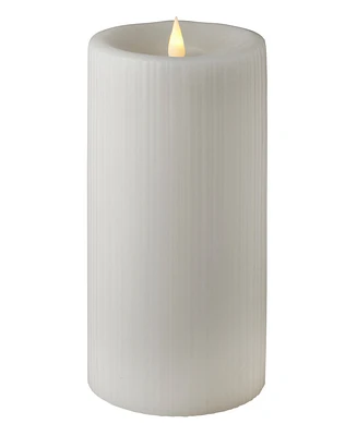 Seasonal Fine Ribbed Motion Flameless Candle, 4x8