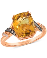 Le Vian Citrine (4 ct. t.w.) & Diamond (1/10 ct. t.w.) Statement Ring in 14k Rose Gold