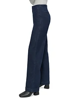 Dkny Jeans Petite High-Rise Wide-Leg