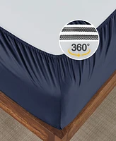 Cool Percale Fitted Sheet Only, 100% Organic Cotton, Fully Elasticized with Deep Pockets by California Design Den