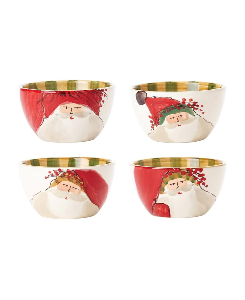 Vietri Old St. Nick Assorted Cereal Bowls, Set of 4