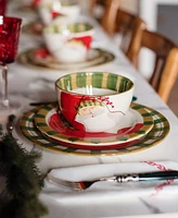 Vietri Old St. Nick Striped Hat 4 Piece Place Setting