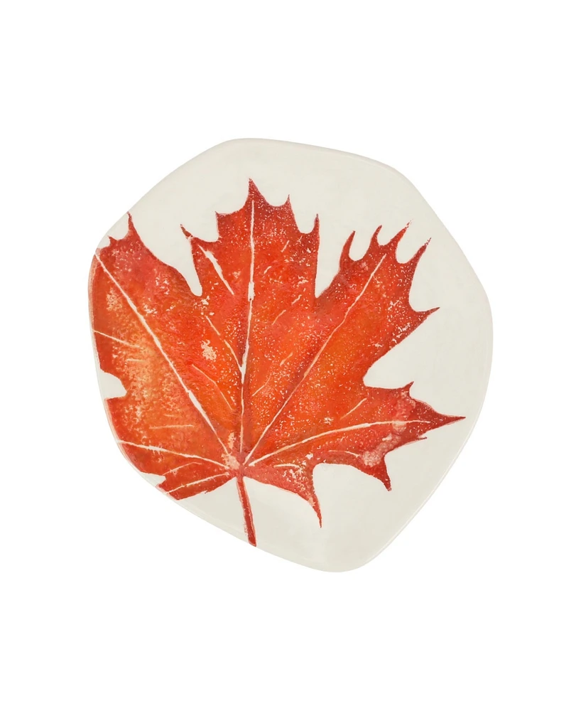 Vietri Autunno Maple Leaf Salad Plate