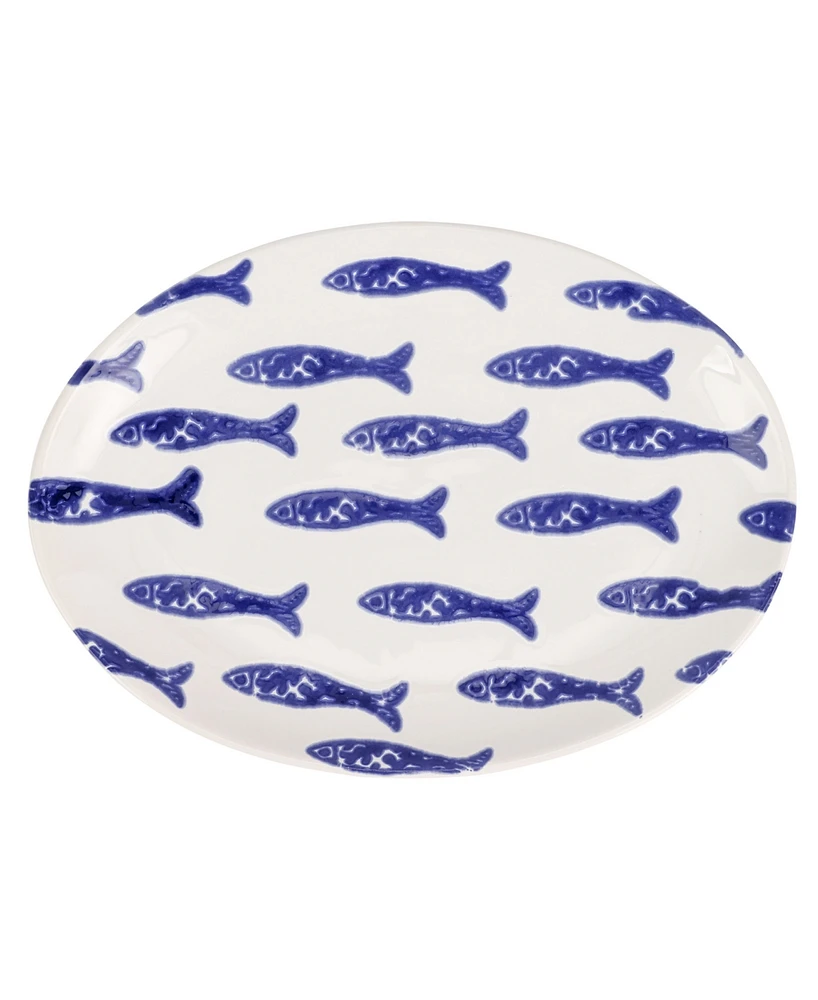 Vietri Santorini Fish Small Oval Platter