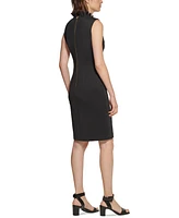 Calvin Klein Women's V-Neck Scuba-Crepe Sheath Dress