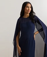 Lauren Ralph Women's Cape Georgette Gown