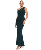 Betsy & Adam One-Shoulder Cutout Gown