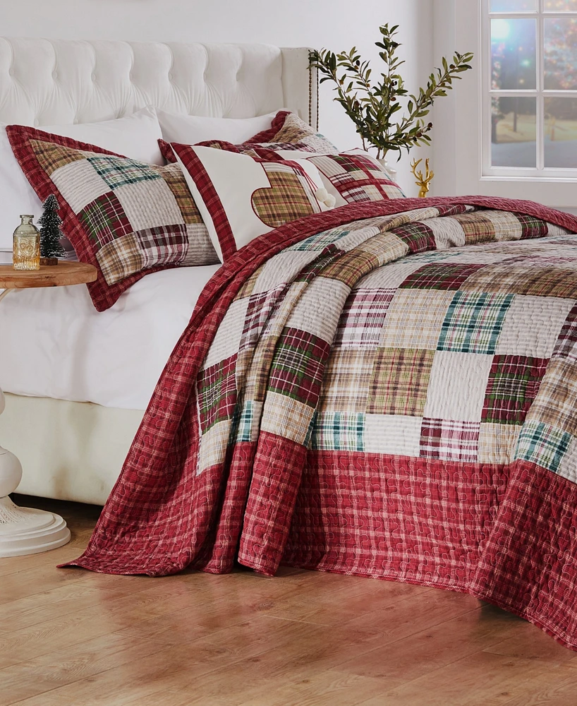 Greenland Home Oxford Traditional Plaid 3-Pc. Bedspread Set