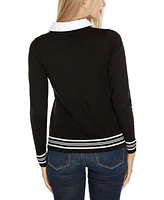 Belldini Women's V-Neck Twofer Sweater