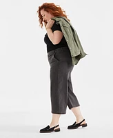 Style & Co Plus Size Wide-Leg Cropped Jeans, Exclusively at Macy's