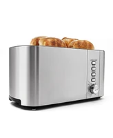 Elite Cuisine Long Slot 4 Slice Toaster, Extra Large Slots for Bagels