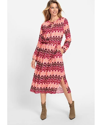 Olsen Women's Chevron Midi Dress