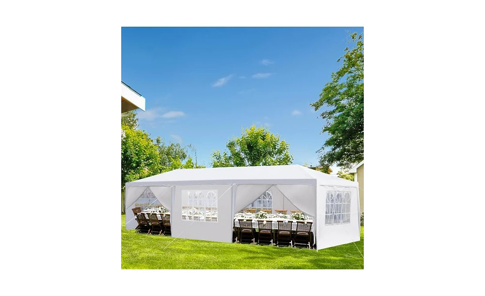 Slickblue 10'x30' Outdoor Party Tent with 8 Removable Sidewalls – Waterproof Canopy for Patio, Wedding Gazebo, and Outdoor