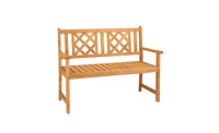 Slickblue Outdoor Garden Fir Wood Bench with Grid Back in Burlywood – Stylish and Durable Seating Solution for Patios, Gardens, and Outdoor Spa