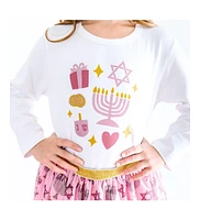 Sweet Wink Little and Big Girls Hanukkah Doodle Long Sleeve Shirt