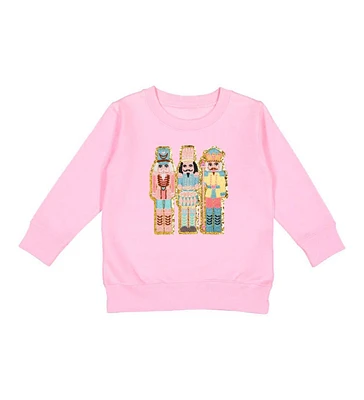 Sweet Wink Little and Big Girls Nutcracker Patch Christmas Sweatshirt