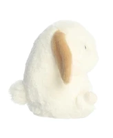 Aurora Mini Bouncy Bunny Rolly Pet Round Plush Toy White 5"