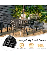 Inolait 37 Inch Square Patio Dining Table with Umbrella Pole Hole