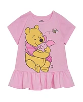 10/11/2024 Toddler Girls Disney Winnie the Pooh Peplum T-Shirt and Leggings Outfit Set