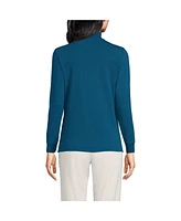 Lands' End Women's Relaxed Cotton Long Sleeve Mock Turtleneck