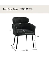 Hulala Home Niccolo Modern Boucle Dining Chair with Adjustment Feet