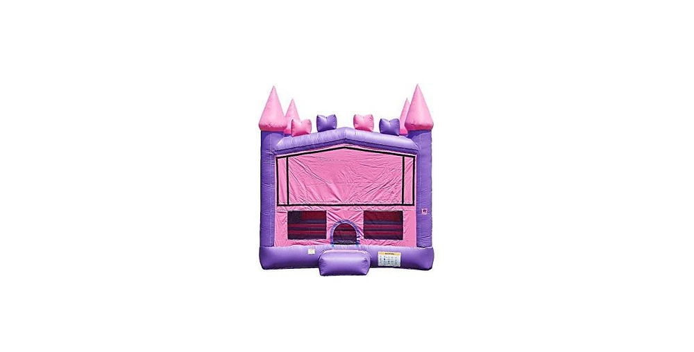 JumpOrange Commercial Grade Inflatable Princess Bricks Bounce House with Air Blower, Indoor Outdoor Play, Kids Party